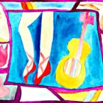 Dance guitar –  Watercolor on Paper – 10in x 12in