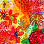 Flower garden – Watercolor 12in x 15in