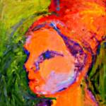 Girl with red hear – Acrylic on Canvas – 18in x 24in