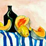 Melon and lemons – Watercolor – 13in x 18in